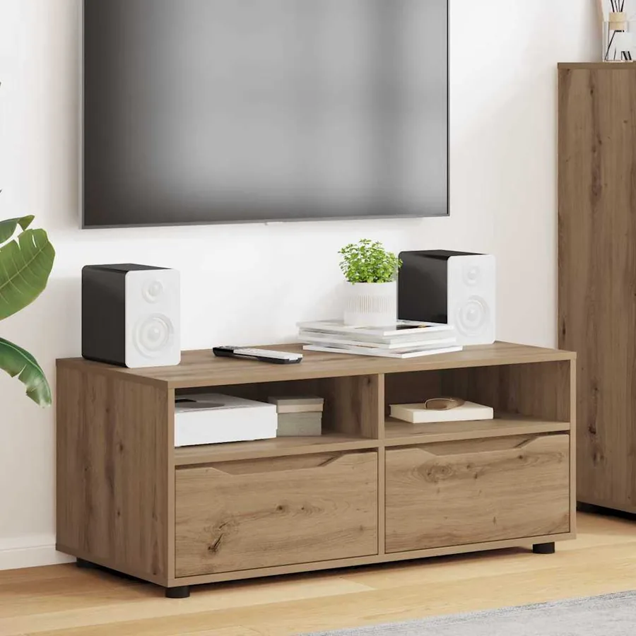 Meuble TV 100 x 48 x 43 cm Chêne artisanal Bois d'ingénierie
