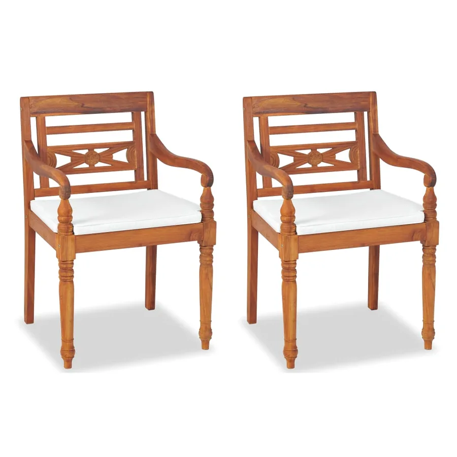 Salon de jardin avec coussins 4 pcs bois de teck solide - 2