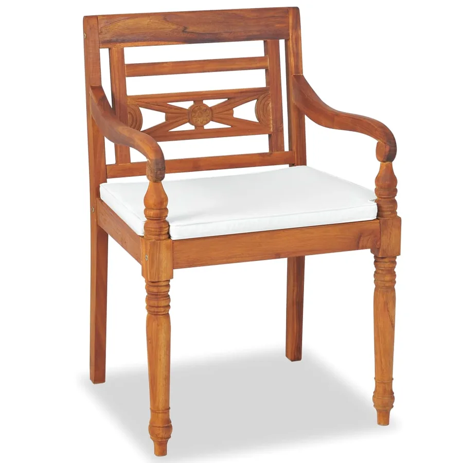 Salon de jardin avec coussins 4 pcs bois de teck solide - 3