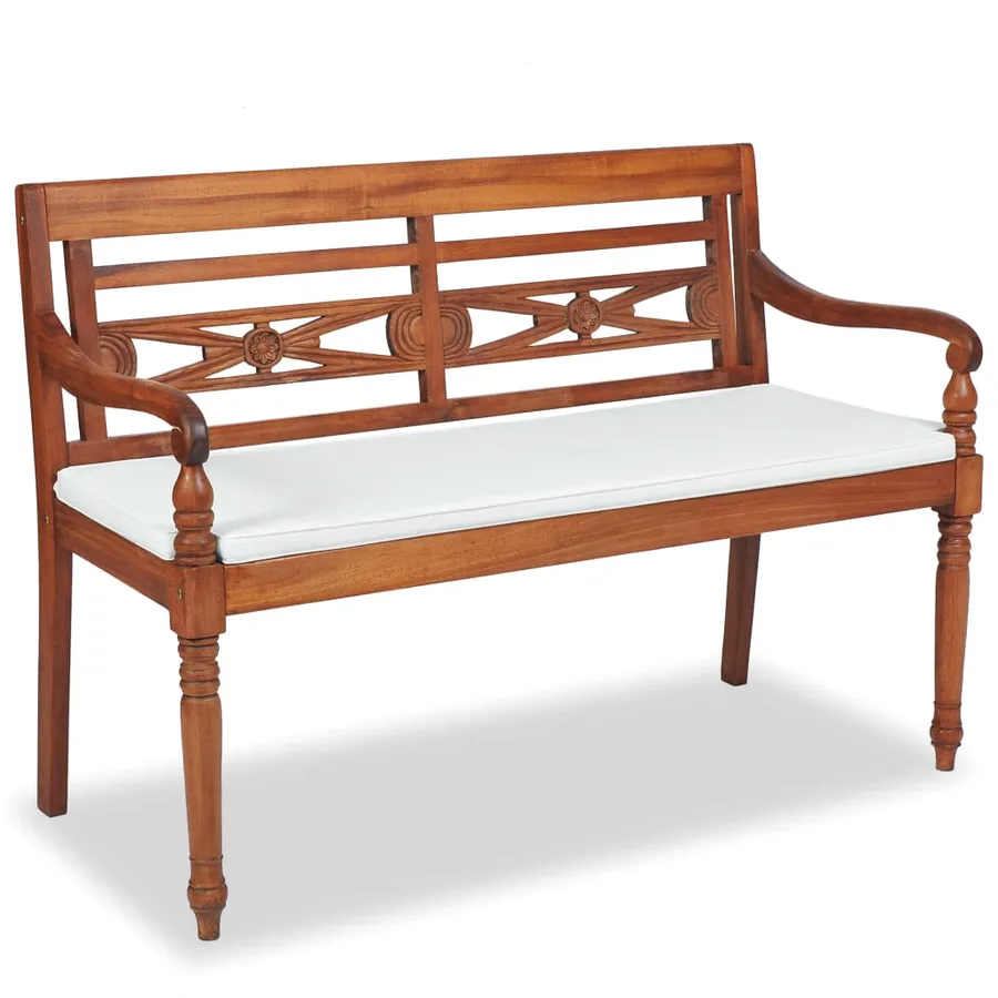 Salon de jardin avec coussins 4 pcs bois de teck solide - 4