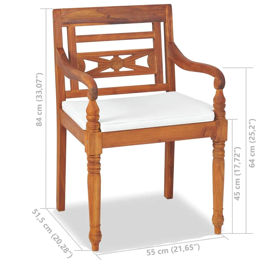 Salon de jardin avec coussins 4 pcs bois de teck solide - 7