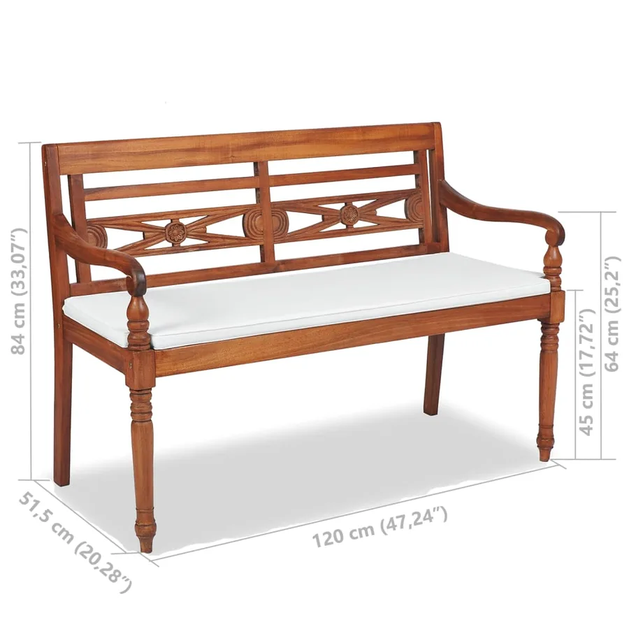 Salon de jardin avec coussins 4 pcs bois de teck solide - 8