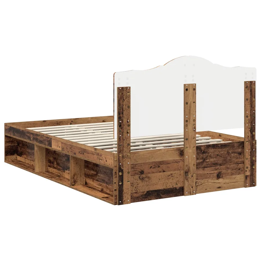 Cadre de lit Bois ancien 120 x 200 cm Pin massif - 9