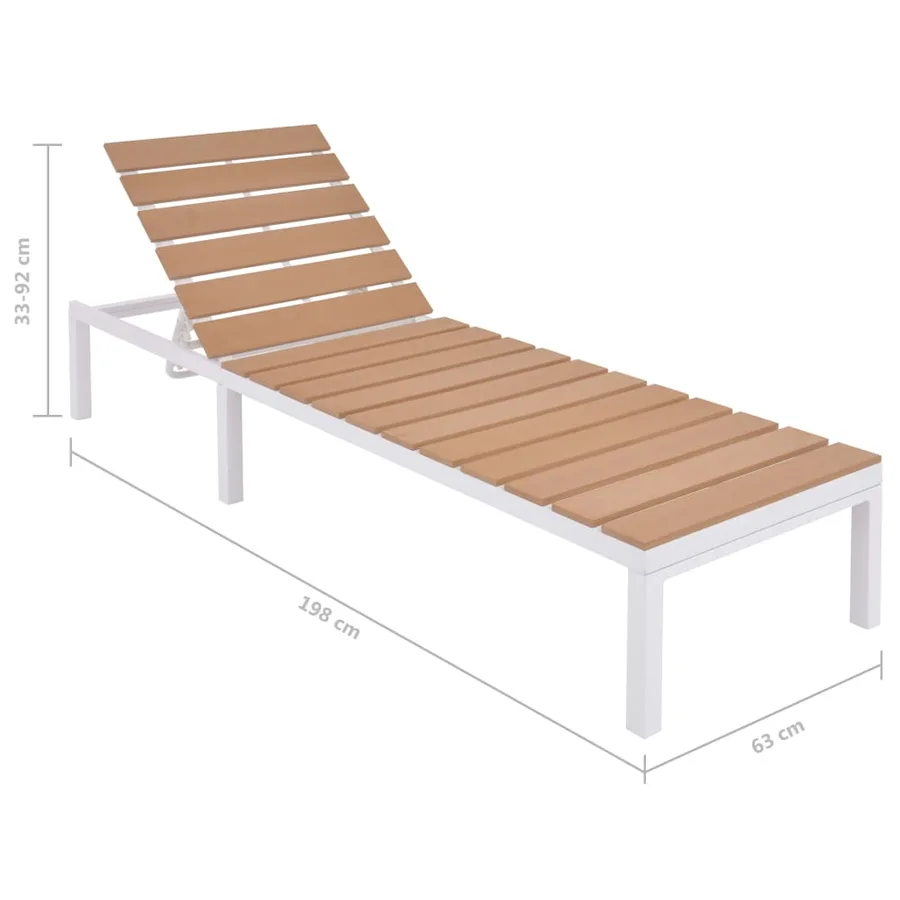 Salon de jardin 5 pcs avec coussins Aluminium et WPC - 10