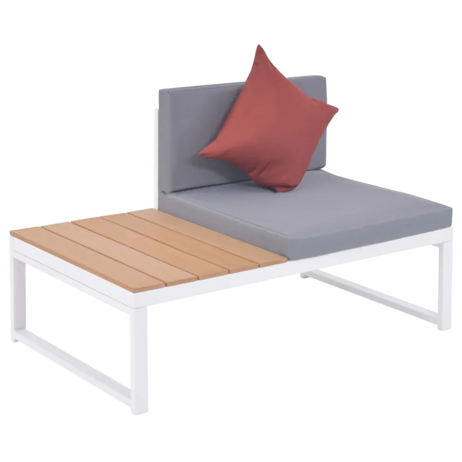 Salon de jardin 5 pcs avec coussins Aluminium et WPC - 5