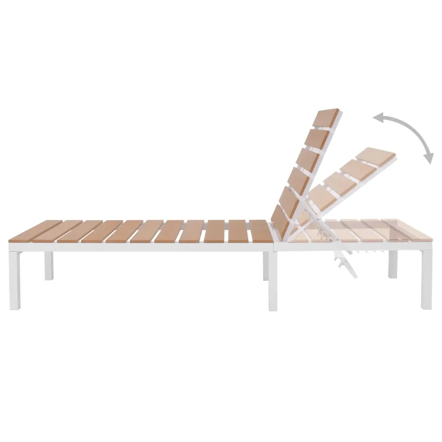 Salon de jardin 5 pcs avec coussins Aluminium et WPC - 7