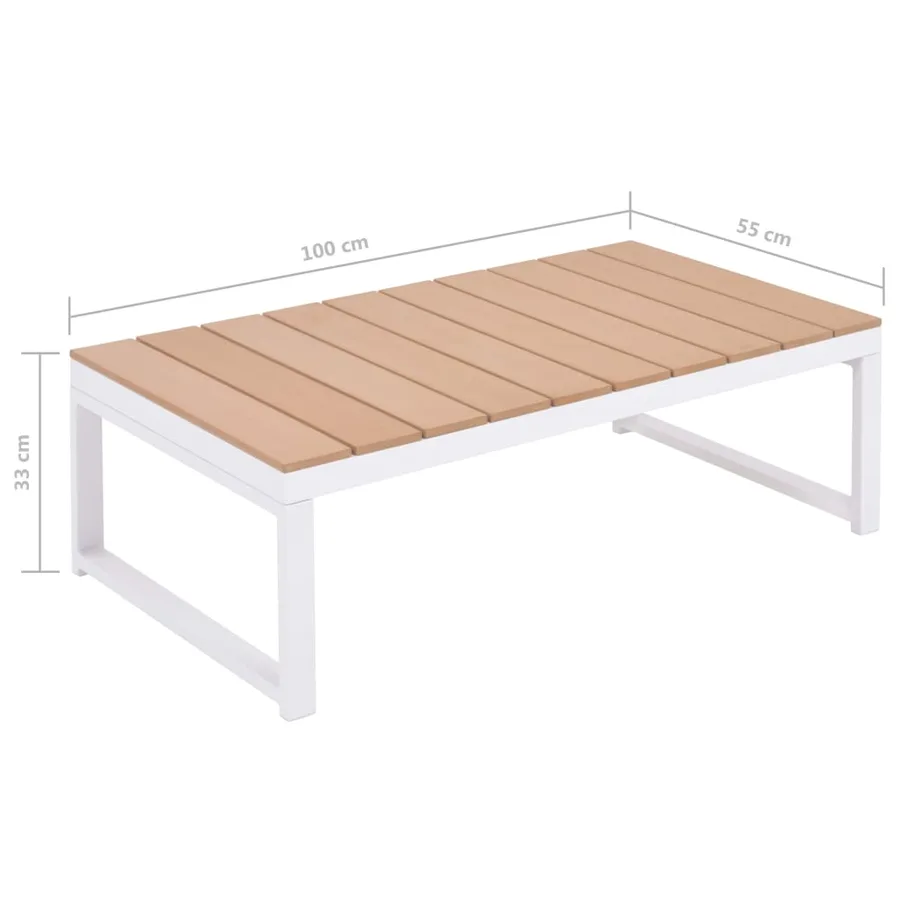 Salon de jardin 5 pcs avec coussins Aluminium et WPC - 8