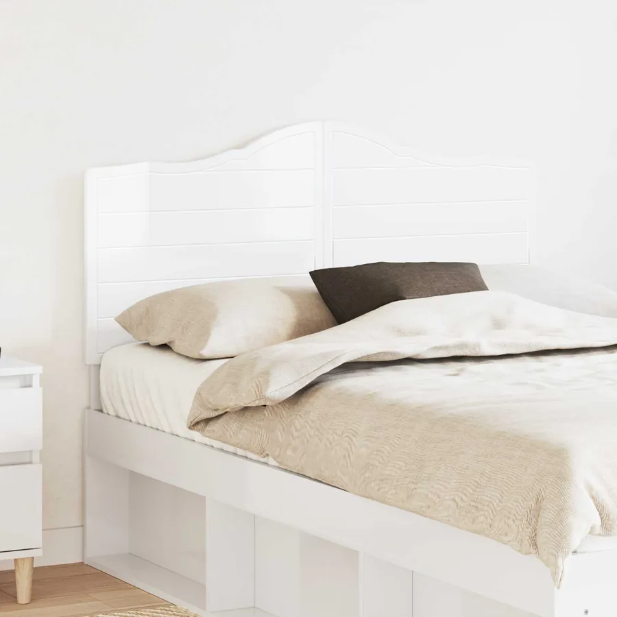 Tête de lit Blanc Brillant Bois d'ingénierie