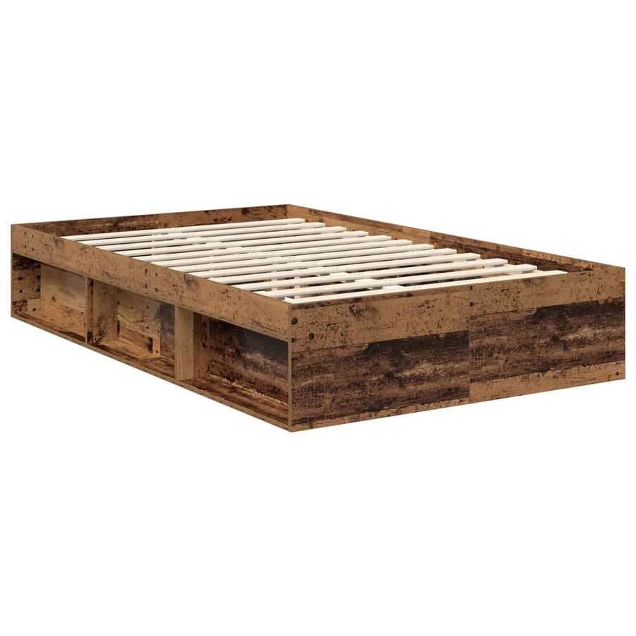 Cadre de lit Bois ancien 120 x 190 cm Pin massif - 5