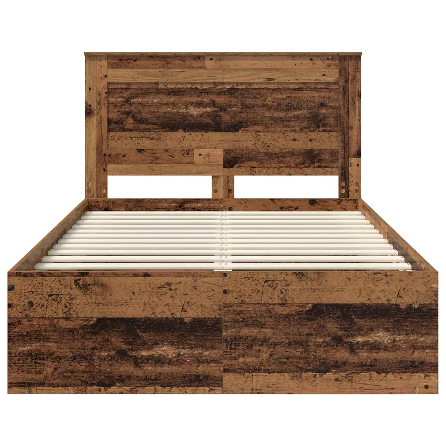 Cadre de lit Bois ancien 120 x 190 cm Pin massif - 7