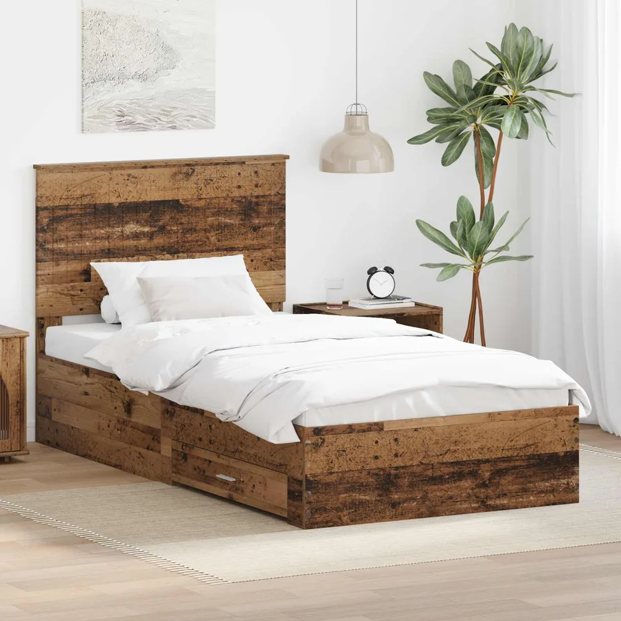 Cadre de lit Bois ancien 100 x 200 cm Bois d'ingénierie