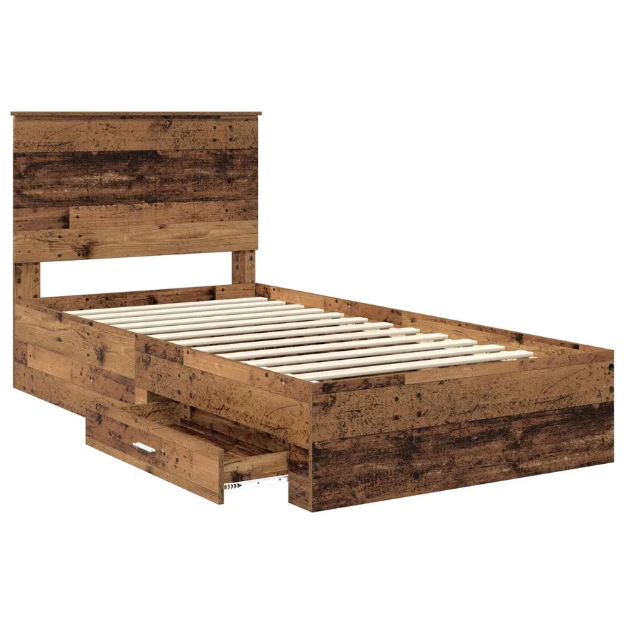 Cadre de lit Bois ancien 100 x 200 cm Bois d'ingénierie - 5