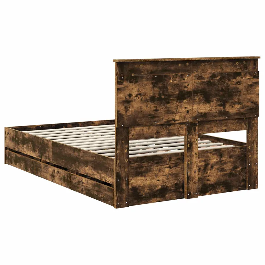 Cadre de lit Chêne fumé 120 x 190 cm Bois Ingénierie - 10