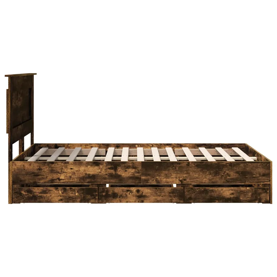 Cadre de lit Chêne fumé 120 x 190 cm Bois Ingénierie - 9