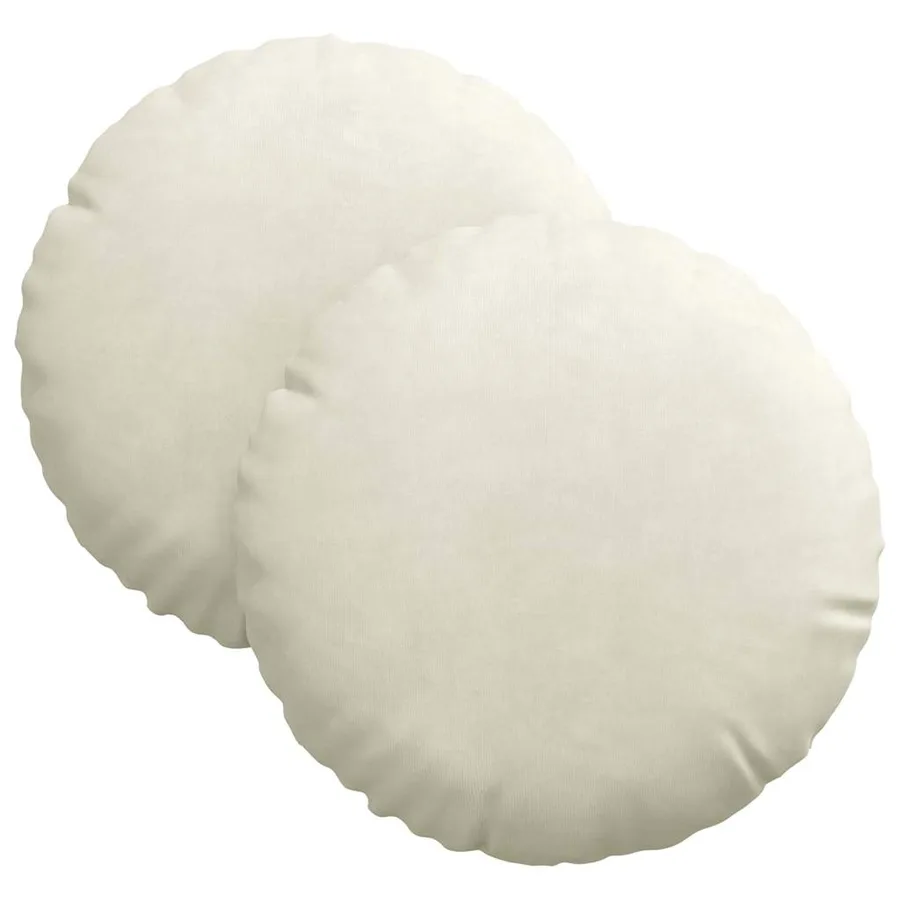 Coussins de siège 2 pcs Crème Ø30 x 13 cm Velours - 2