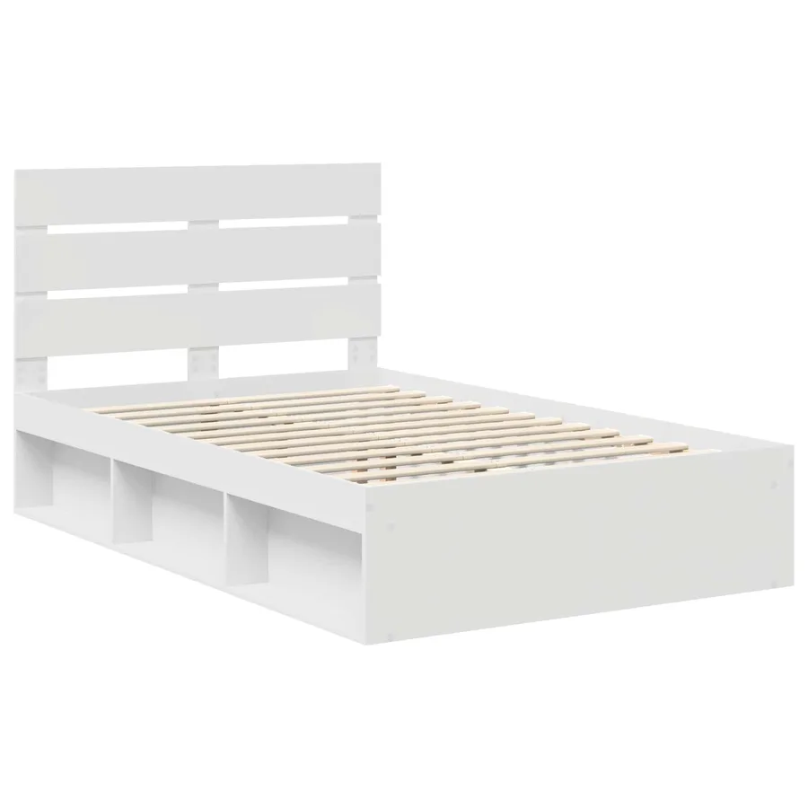 Cadre de lit Blanc 120 x 200 cm Bois de pin massif - 4
