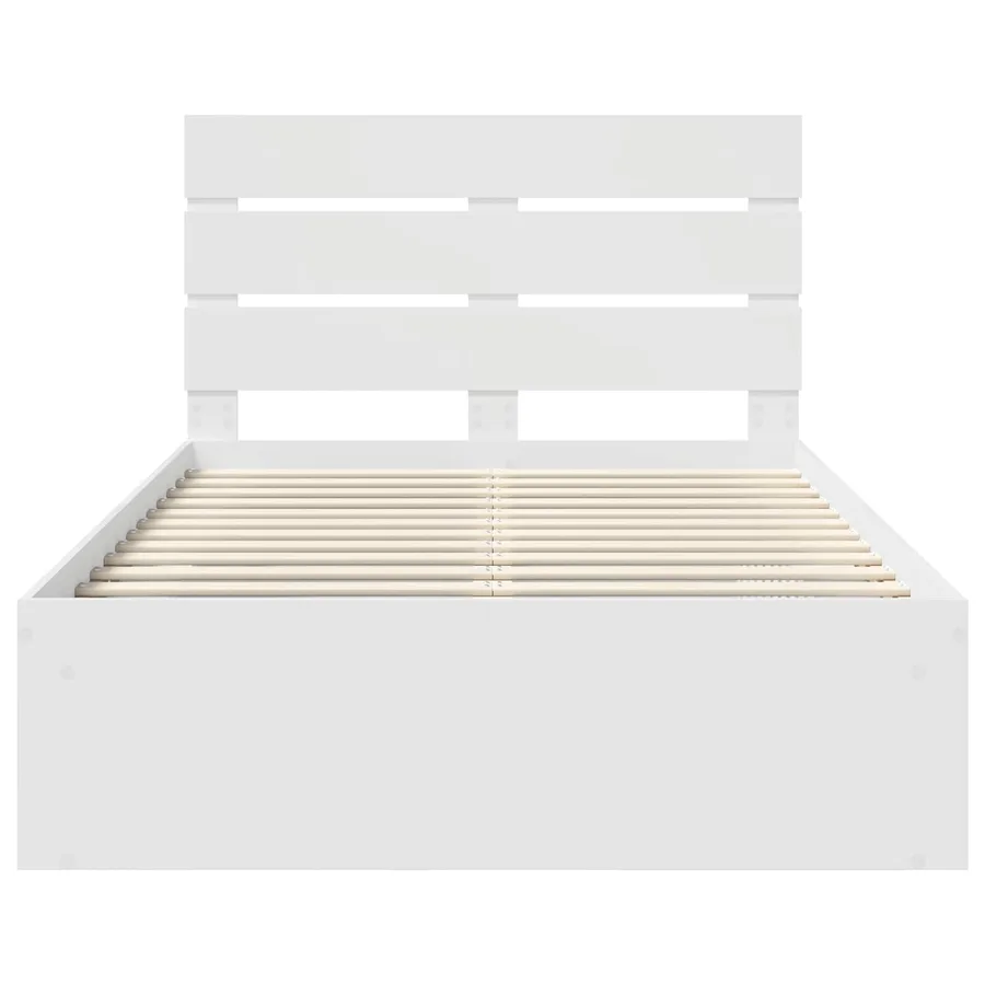 Cadre de lit Blanc 120 x 200 cm Bois de pin massif - 7
