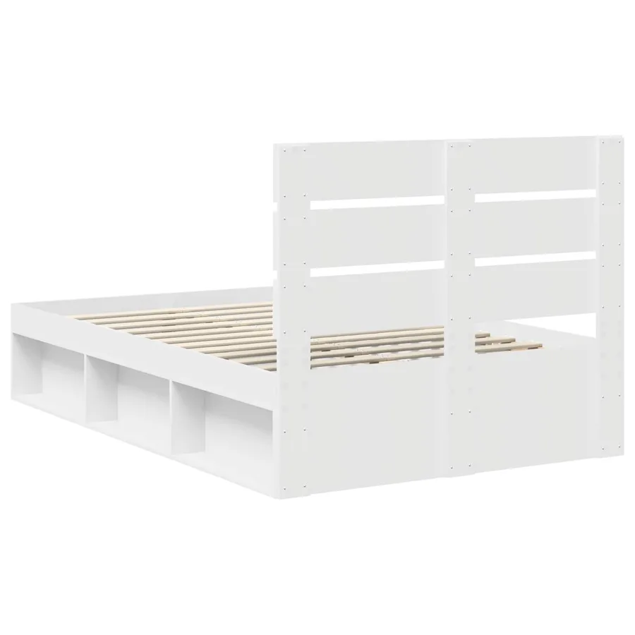 Cadre de lit Blanc 120 x 200 cm Bois de pin massif - 9