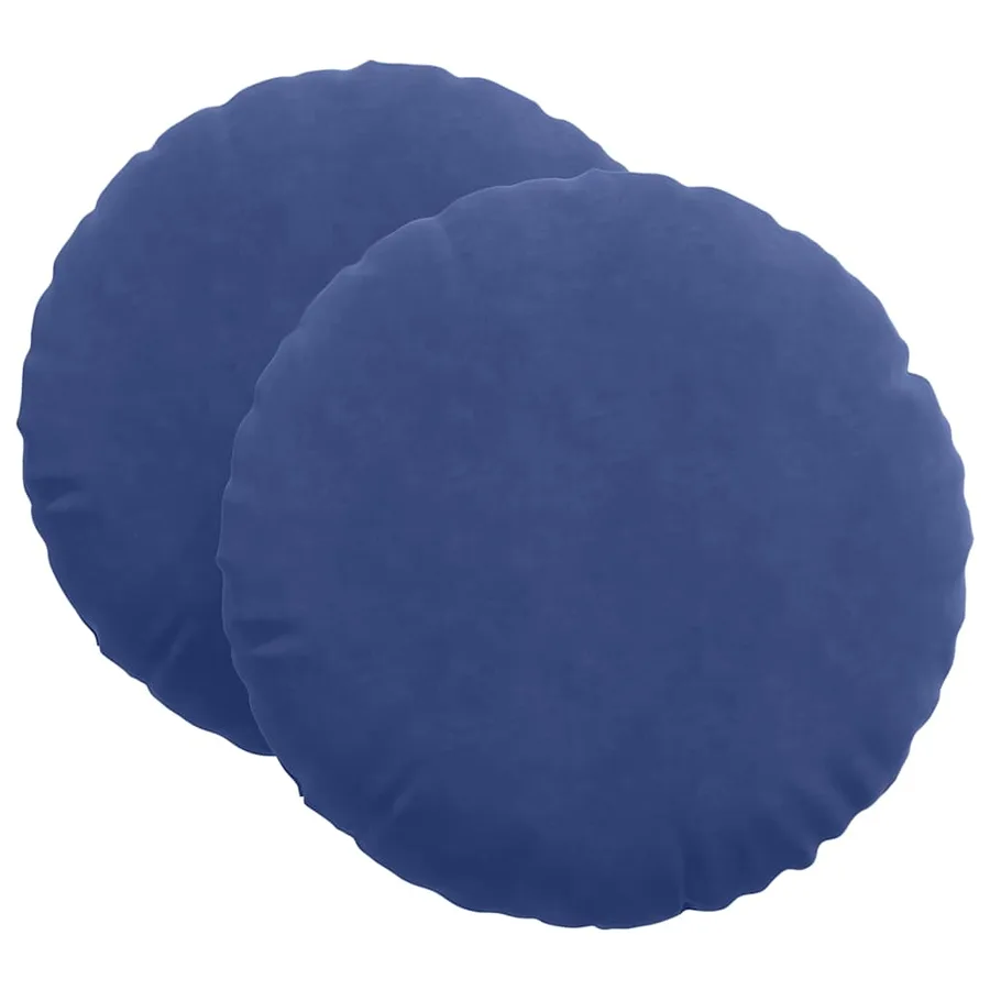 Coussins de siège 2 pcs Bleu police Ø 40 x 13 cm Velours - 2