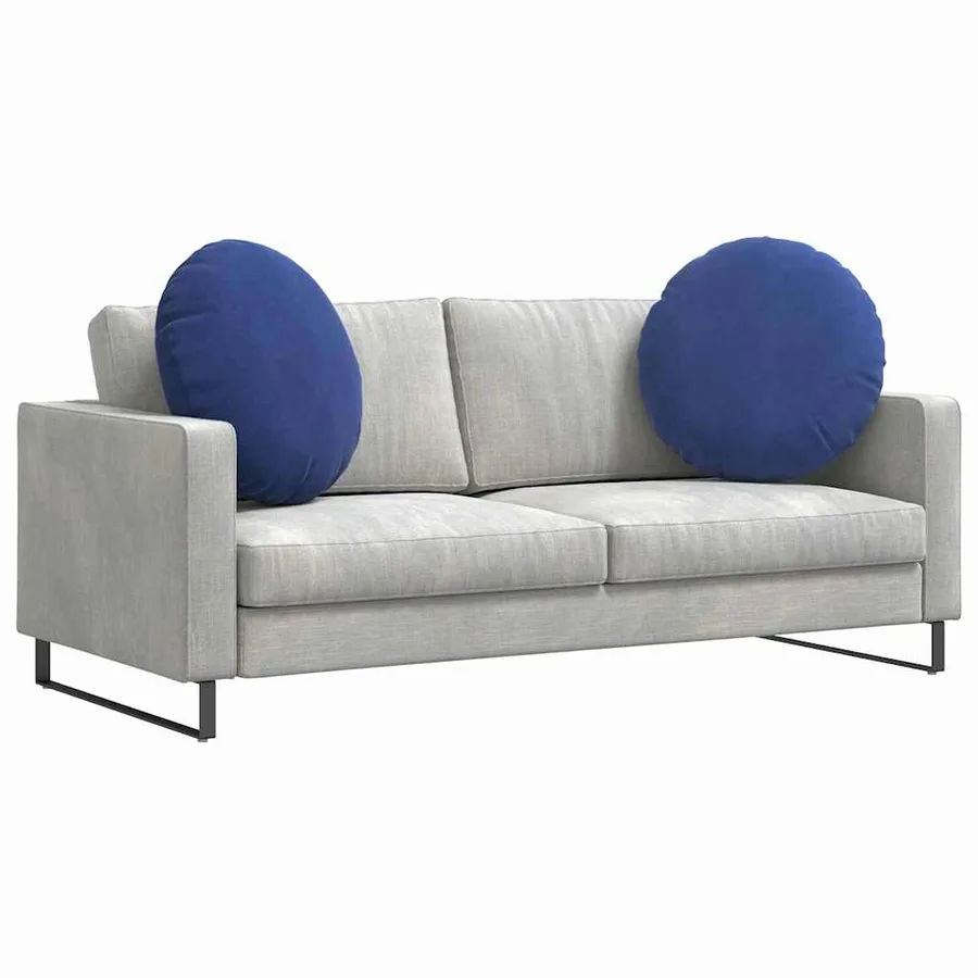 Coussins de siège 2 pcs Bleu police Ø 40 x 13 cm Velours - 3