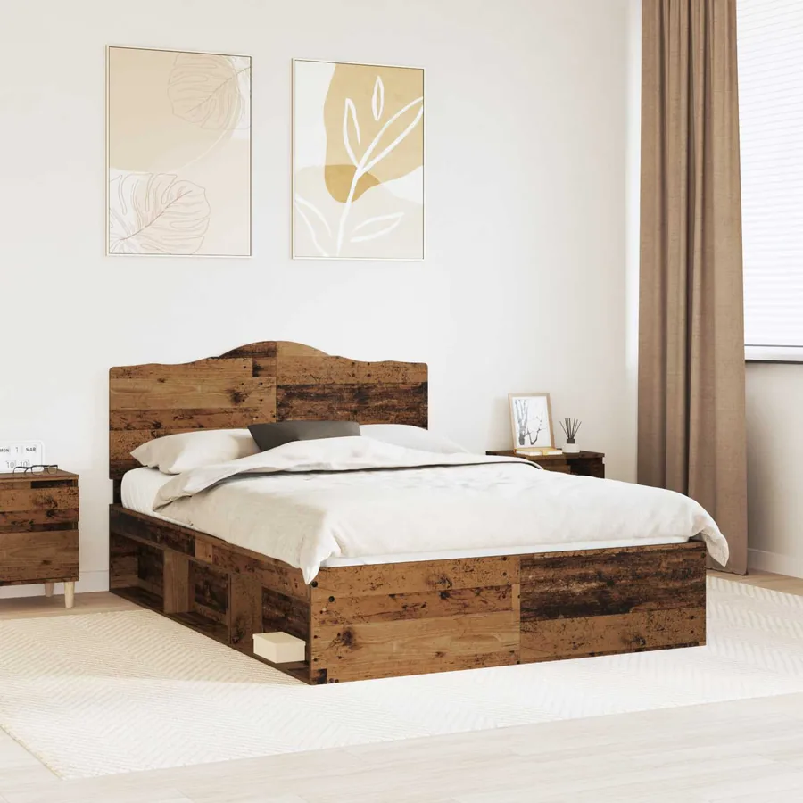 Cadre de lit Bois ancien 160 x 200 cm Pin massif