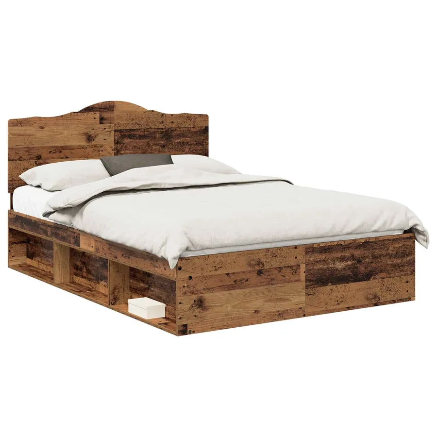 Cadre de lit Bois ancien 160 x 200 cm Pin massif - 2