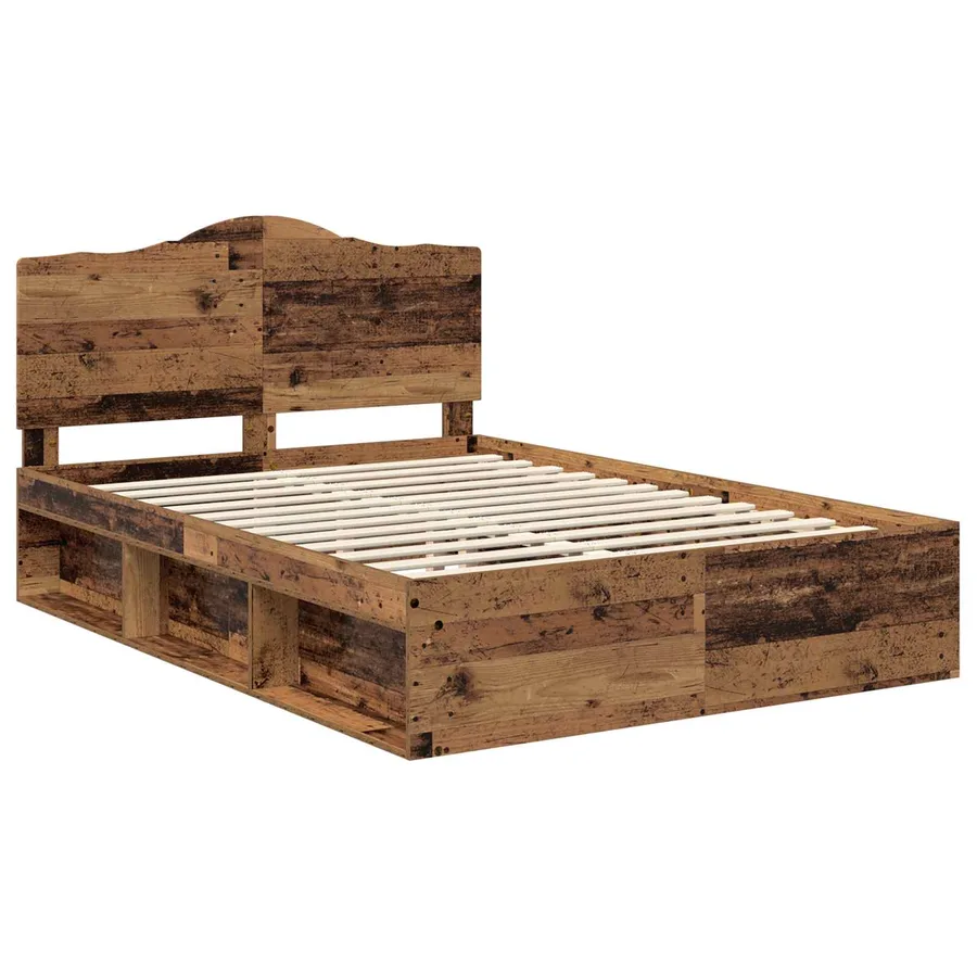 Cadre de lit Bois ancien 160 x 200 cm Pin massif - 4