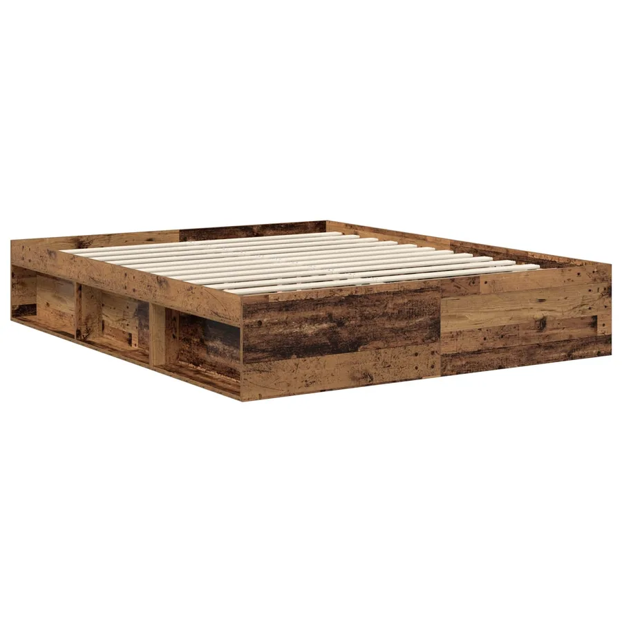 Cadre de lit Bois ancien 160 x 200 cm Pin massif - 5
