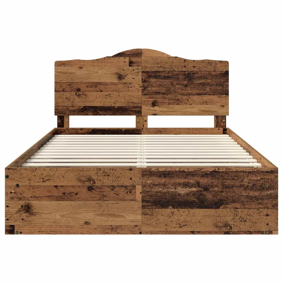 Cadre de lit Bois ancien 160 x 200 cm Pin massif - 7