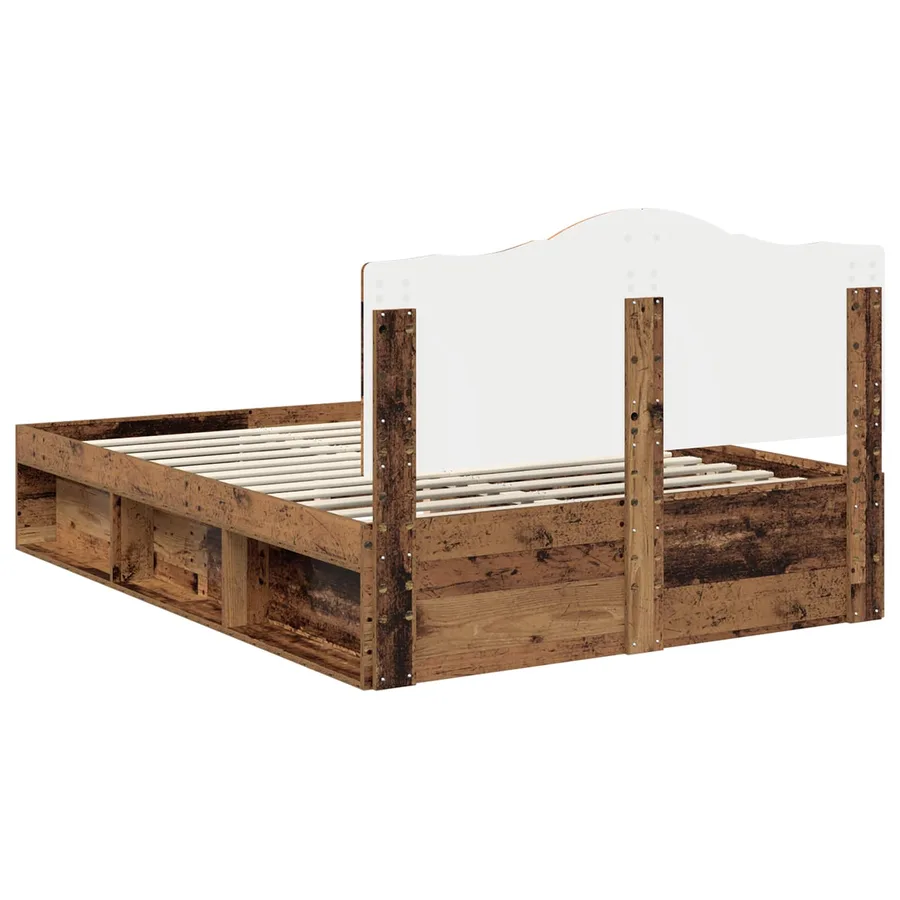 Cadre de lit Bois ancien 160 x 200 cm Pin massif - 9