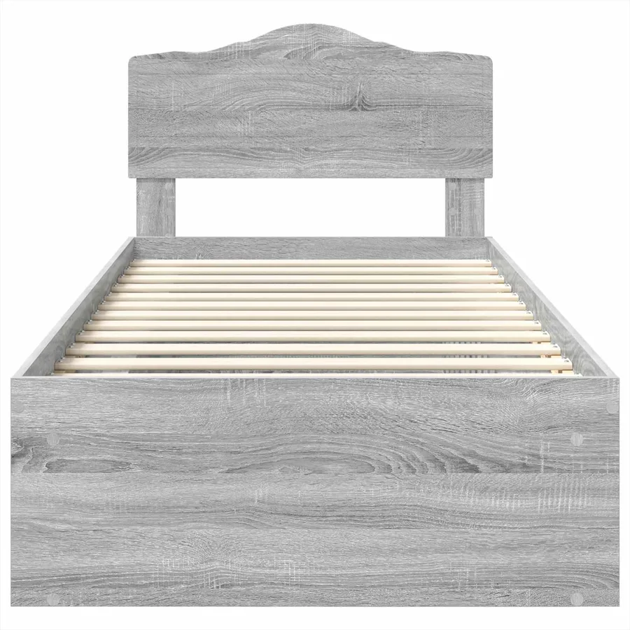 Cadre de lit Gris Sonoma 90 x 200 cm Bois de pin massif - 7