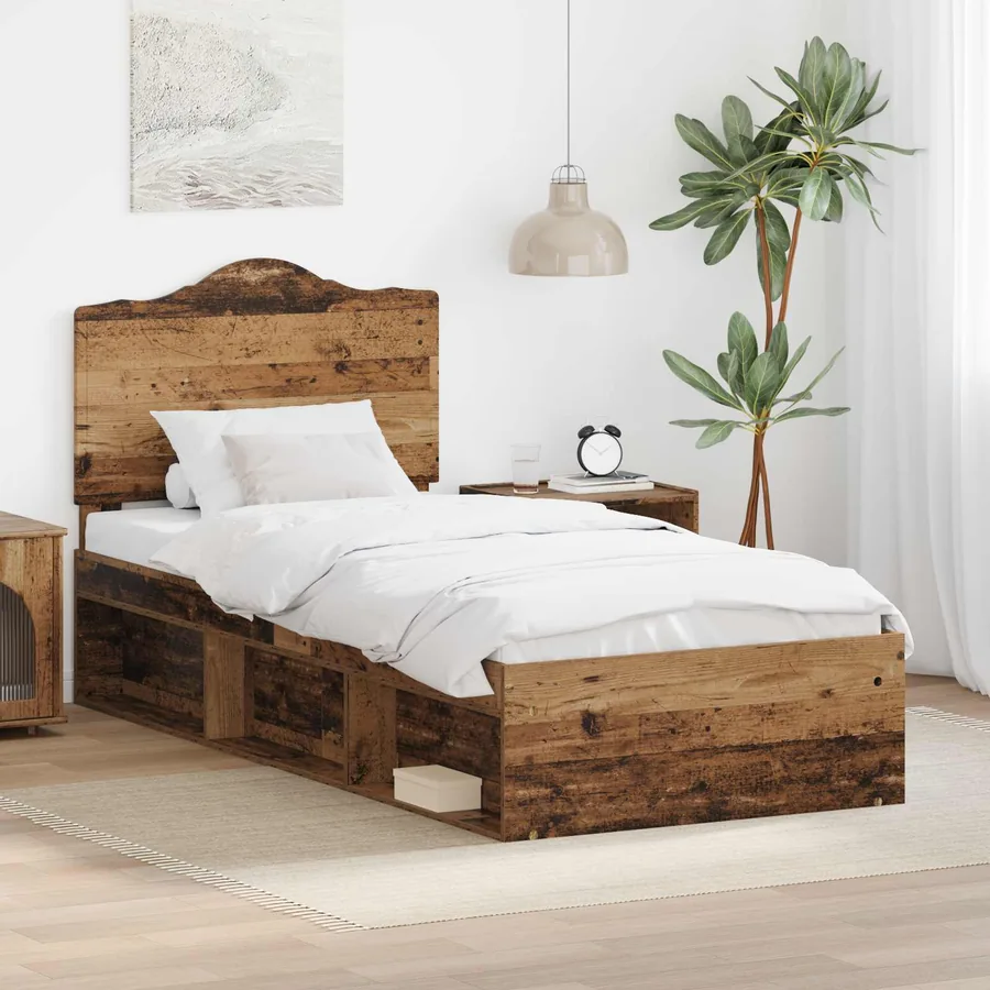 Cadre de lit Bois ancien 75 x 190 cm Pin massif