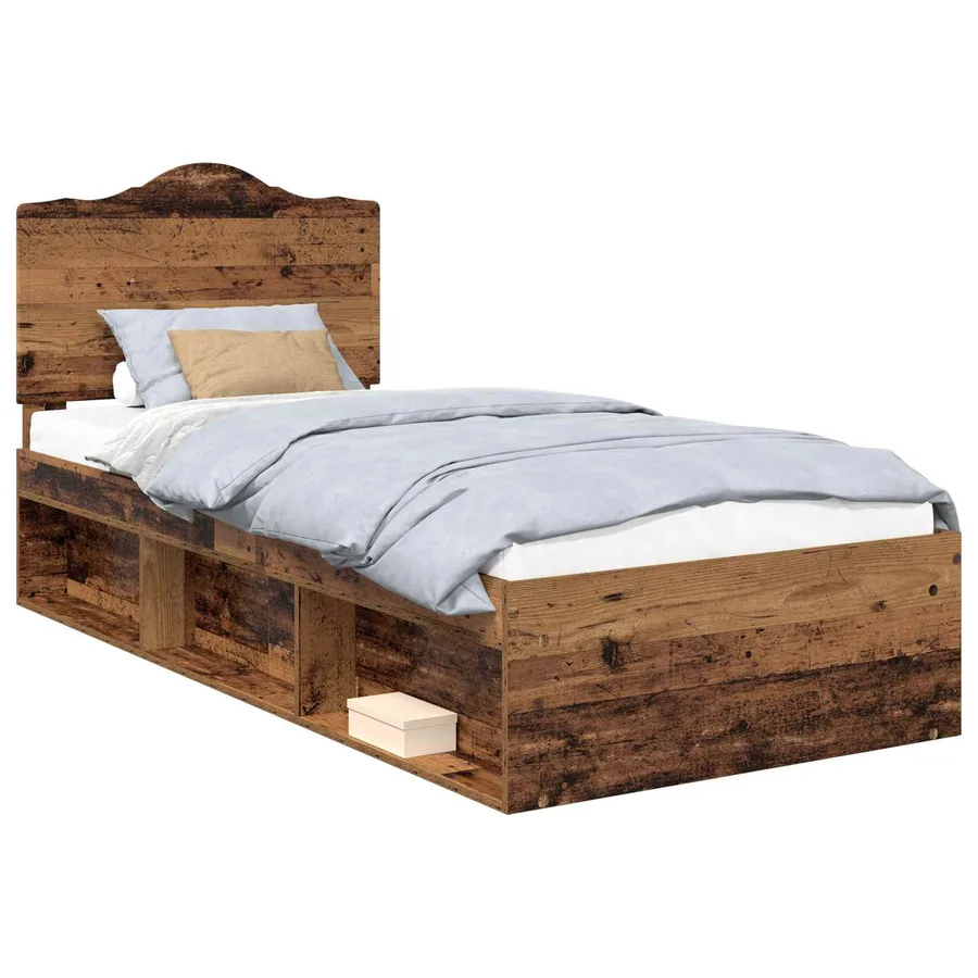 Cadre de lit Bois ancien 75 x 190 cm Pin massif - 2