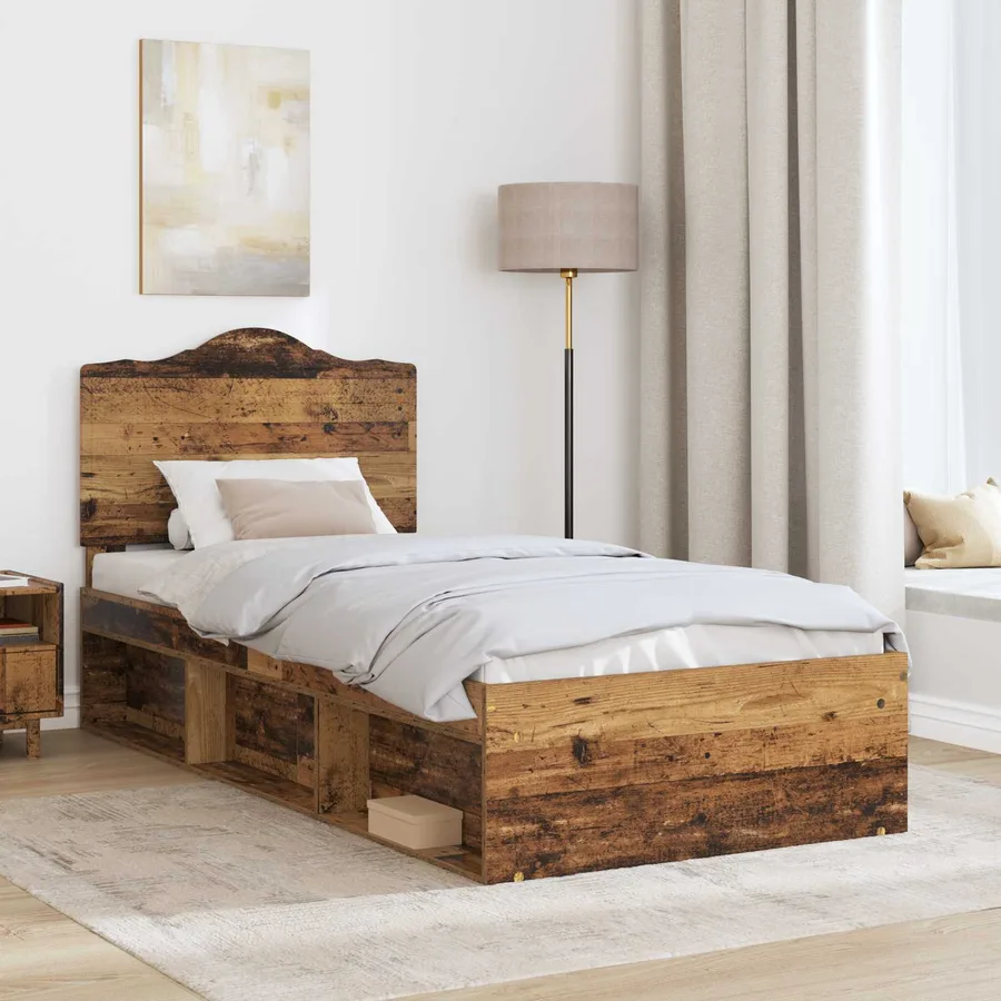 Cadre de lit Bois ancien 75 x 190 cm Pin massif - 3