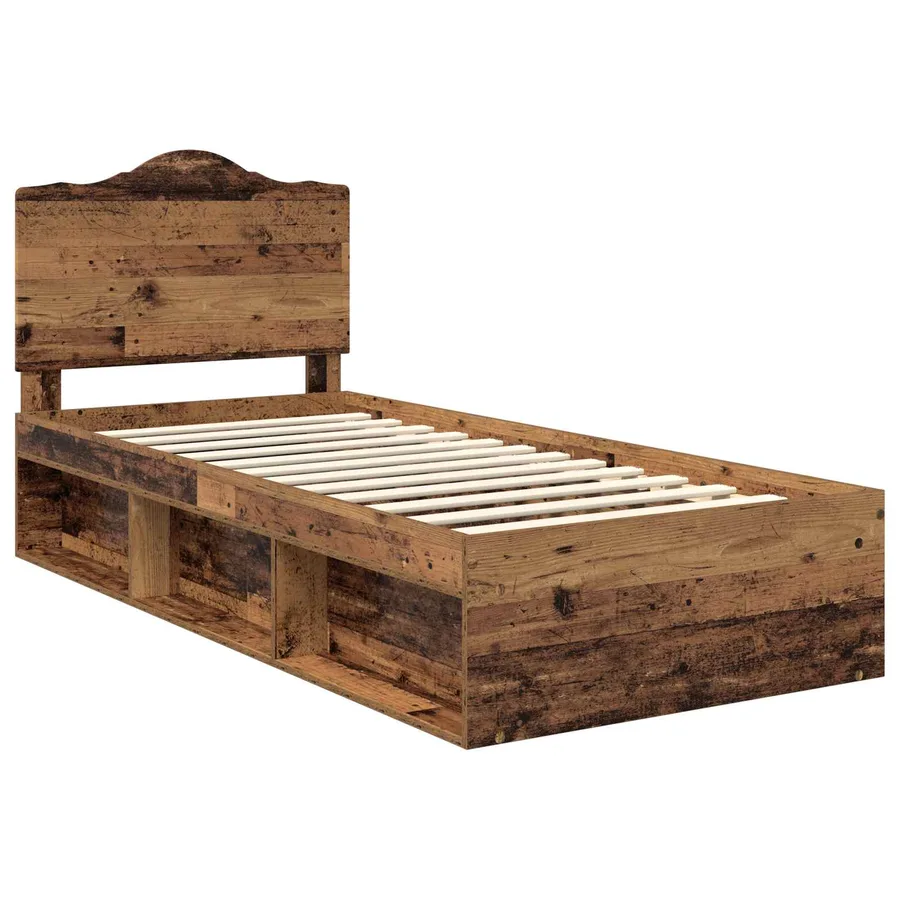 Cadre de lit Bois ancien 75 x 190 cm Pin massif - 4