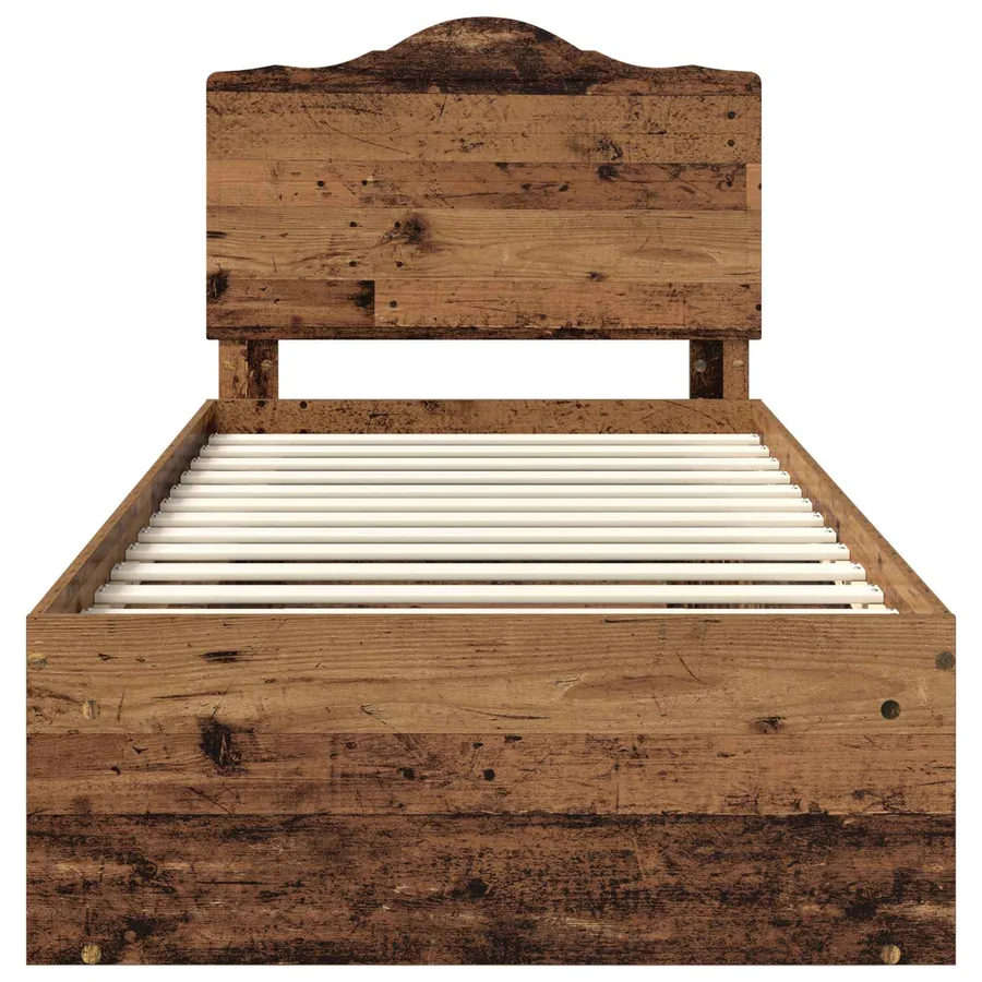 Cadre de lit Bois ancien 75 x 190 cm Pin massif - 7
