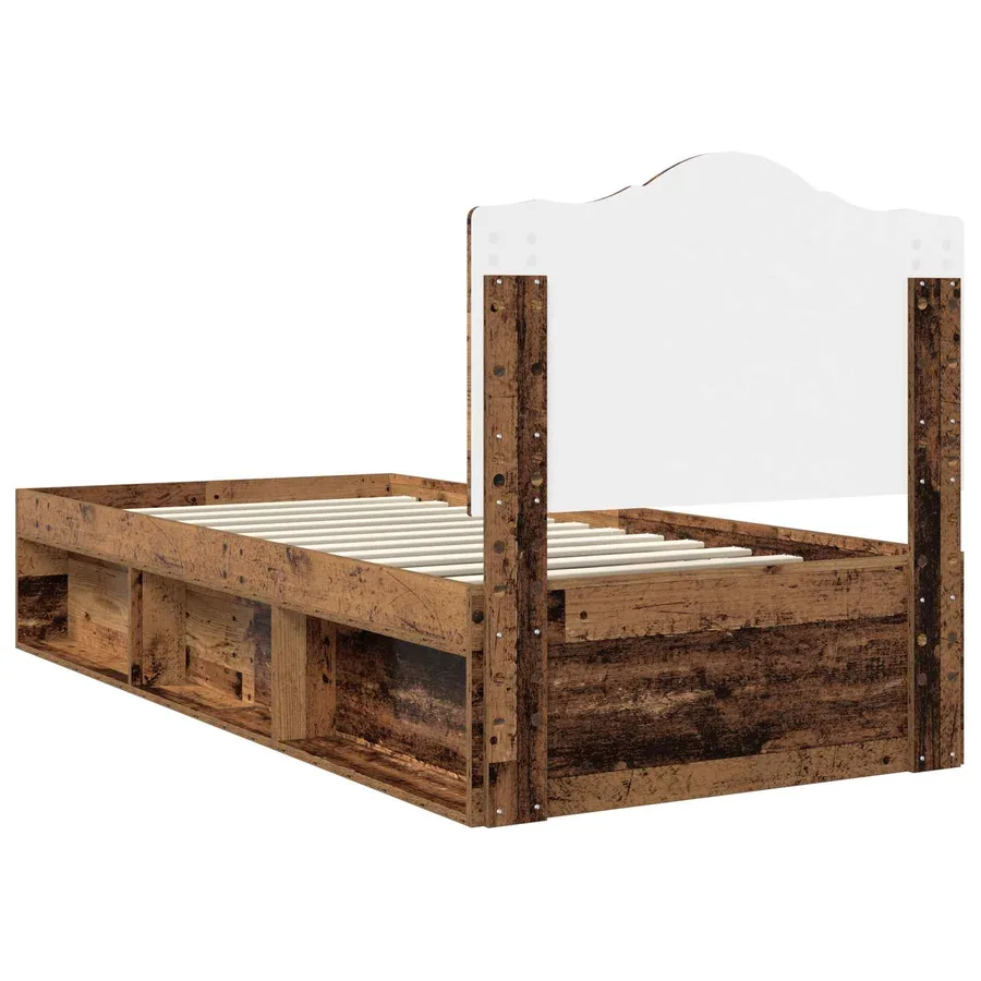 Cadre de lit Bois ancien 75 x 190 cm Pin massif - 9