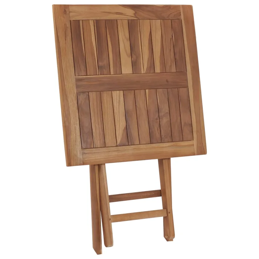 Table pliable de jardin 60x60x75 cm Bois de teck solide - 5