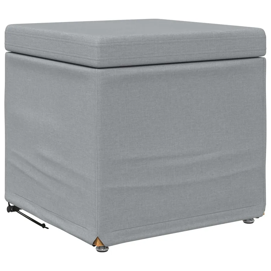 Tabouret Gris clair 41 x 41 x 40 cm Tissu et bois stratifié - 2