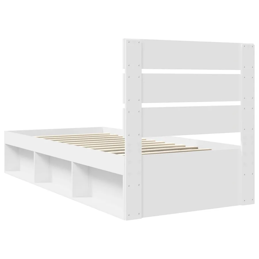 Cadre de lit Blanc 100 x 200 cm Bois de pin massif - 9