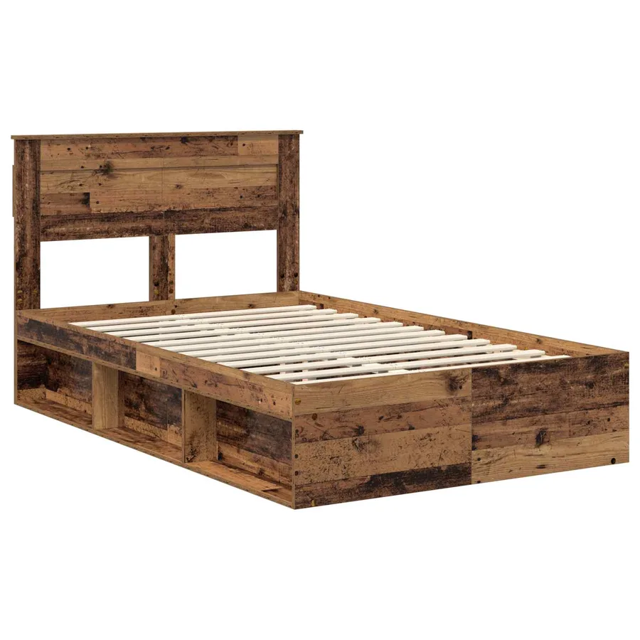 Cadre de lit Bois ancien 135 x 190 cm Bois de pin massif - 4