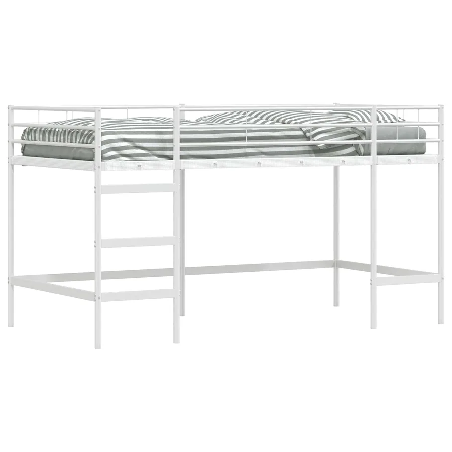Lit mezzanine pour enfants Uni Blanc 80 x 200 cm Acier - 2