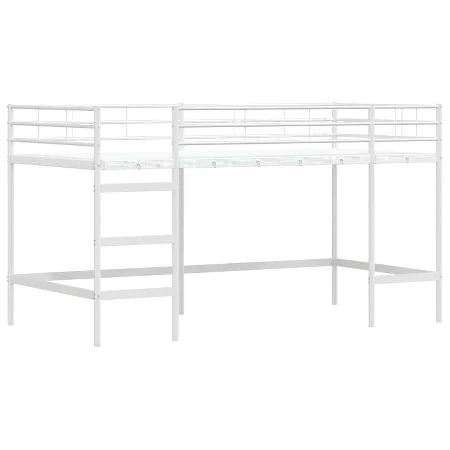 Lit mezzanine pour enfants Uni Blanc 80 x 200 cm Acier - 4
