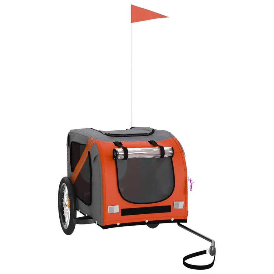 Remorque de vélo pour animaux de compagnie orange et noir - 2