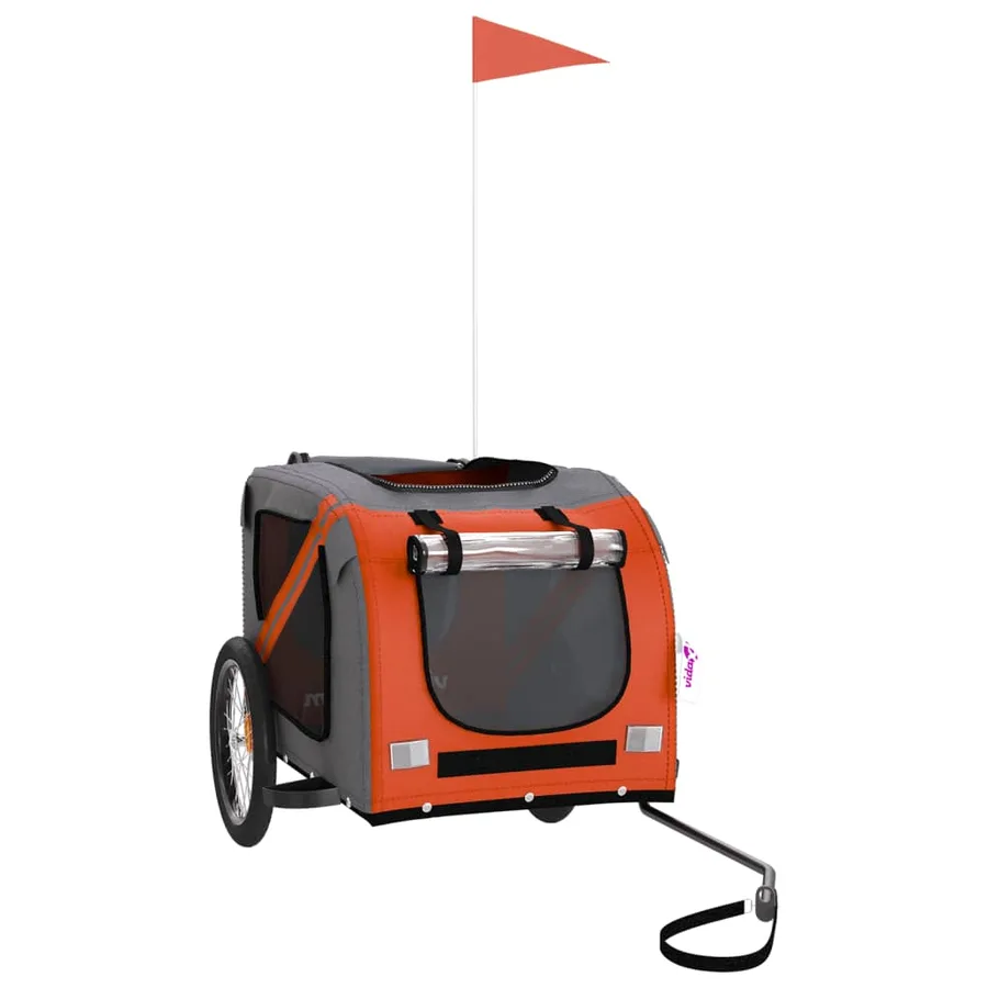 Remorque de vélo pour animaux de compagnie orange et noir - 3