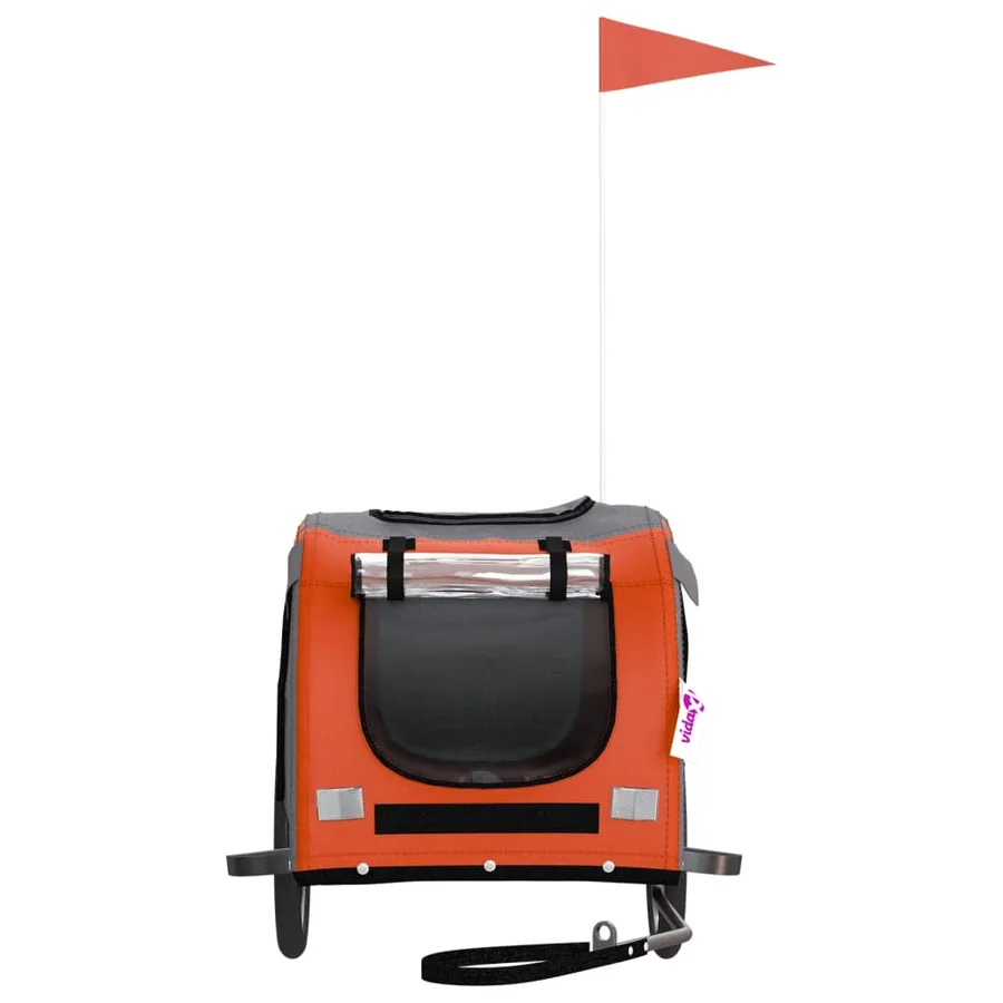 Remorque de vélo pour animaux de compagnie orange et noir - 4
