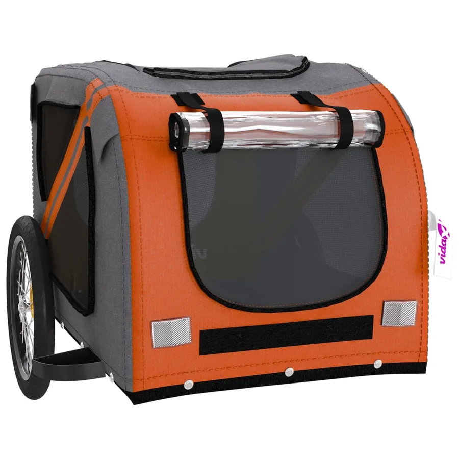Remorque de vélo pour animaux de compagnie orange et noir - 5