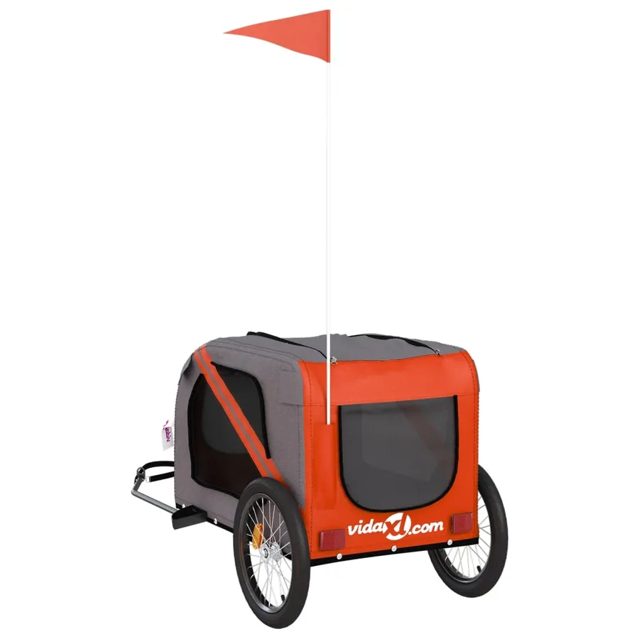 Remorque de vélo pour animaux de compagnie orange et noir - 8