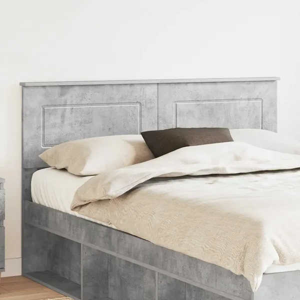 Tête de lit Gris béton Bois d'ingénierie