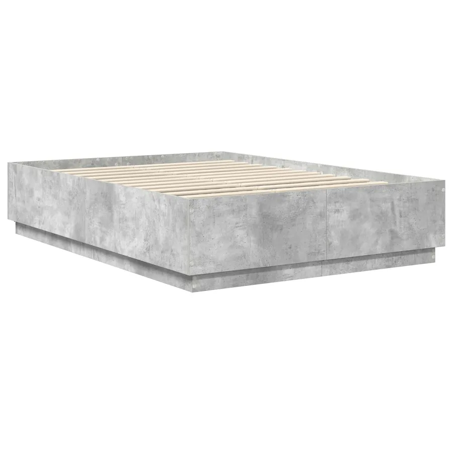 Cadre de lit Gris béton 160 x 200 cm Bois d'ingénierie - 5